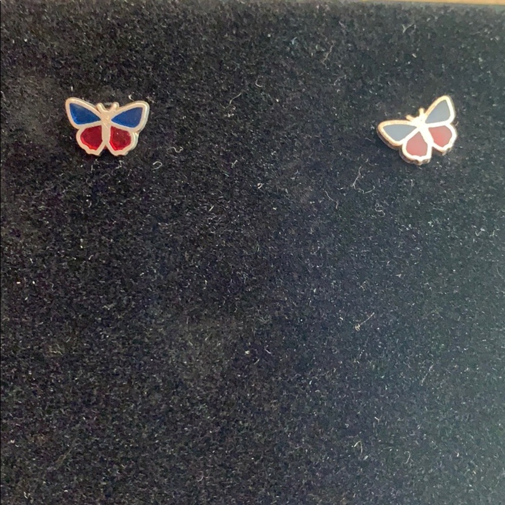 Vintage Sea Glass Butterfly earrings